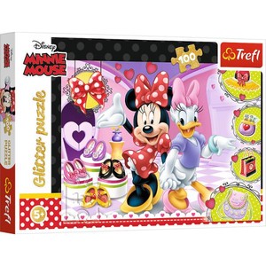 Puzzle brokatowe Minnie i błyskotki Minnie Mouse 100 elementów