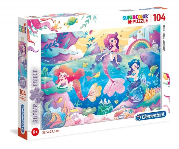 Puzzle Under the Sea z brokatem 104 elementy