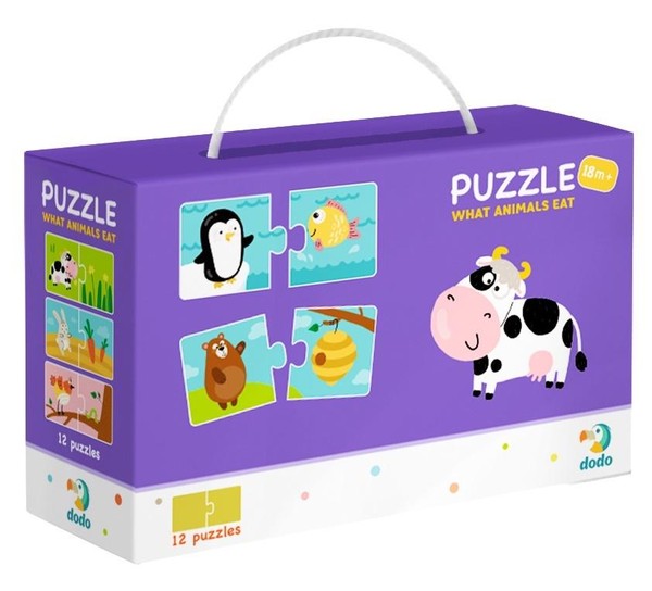 Puzzle Co jedzą zwierzęta? 12x2 elementy