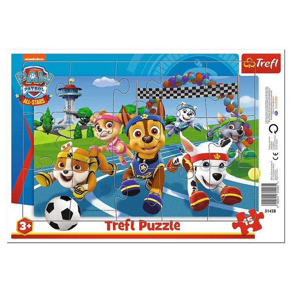 Puzzle ramkowe Uczynne pieski Psi Patrol 15 elementów