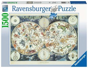 Puzzle Mapa z fantastycznymi zwierzętami 1500 elementów