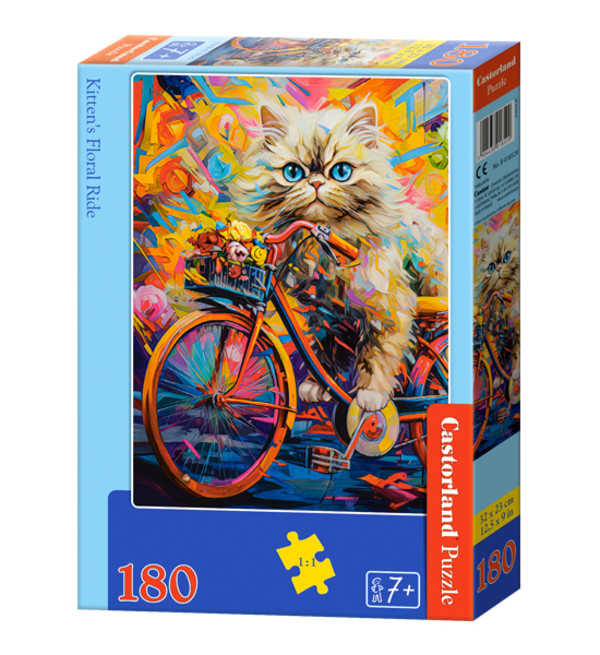 Puzzle Kwiatowa przejażdżka kociaka 180 elementów