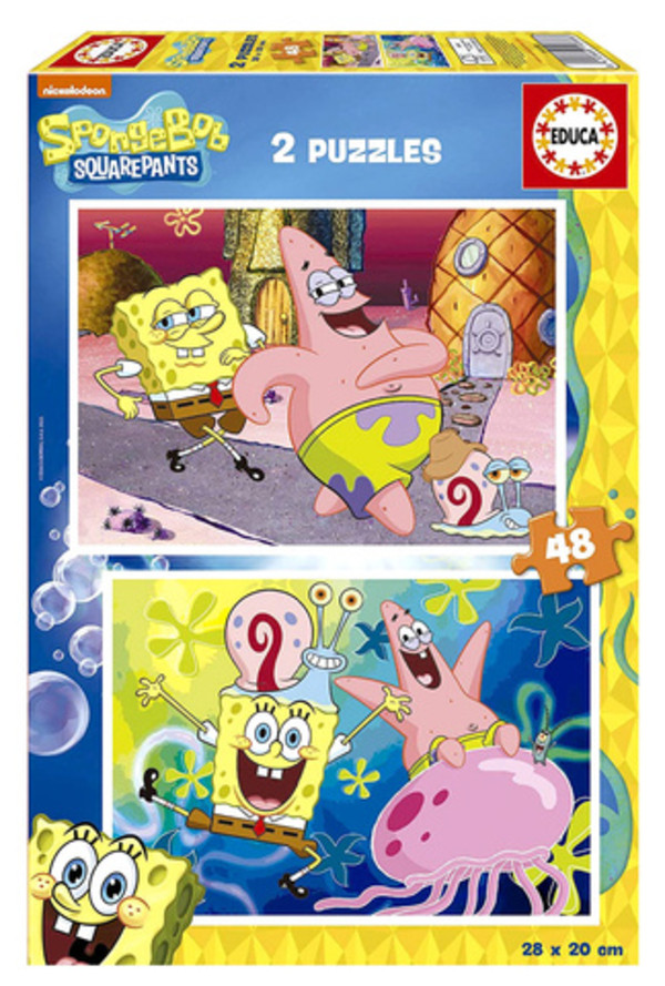 Puzzle SpongeBob Kanciastoporty 2x48 elementów