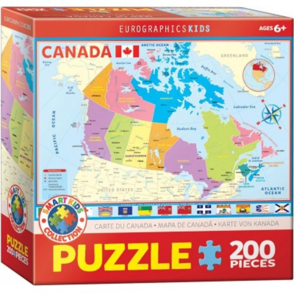 Puzzle Mapa Kanady 200 elementów