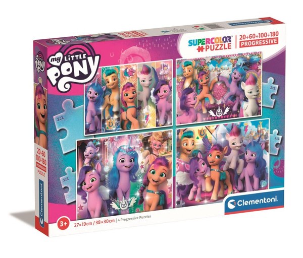 Puzzle Super Color My Little Pony 20+60+100+180 elementów