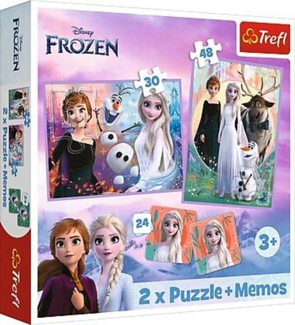 Puzzle 2w1 + memos Księżniczki w swojej krainie 30 i 48 elementów