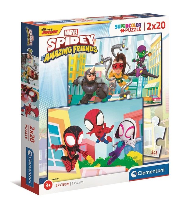 Puzzle Super Color Spidey i super kumple 2x20 elementów