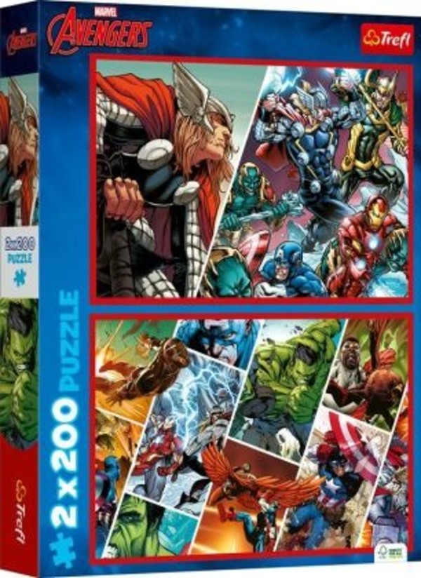 Puzzle Obrońcy świata Avengers 2x200 elementów