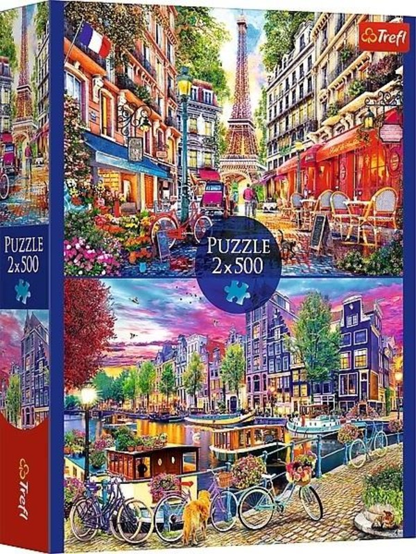 Puzzle Europejskie stolice 2x500 elementów