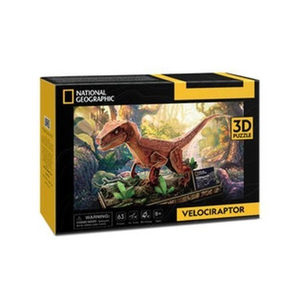 Puzzle 3D National Geographic Welociraptor 63 elementy