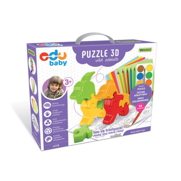 Puzzle 3D Wild Animals - 29 elementów