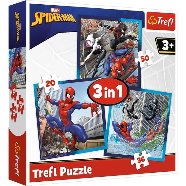 Puzzle 3w1 SpiderMan Pajęczy przyjaciele 20, 36 i 50 elementów