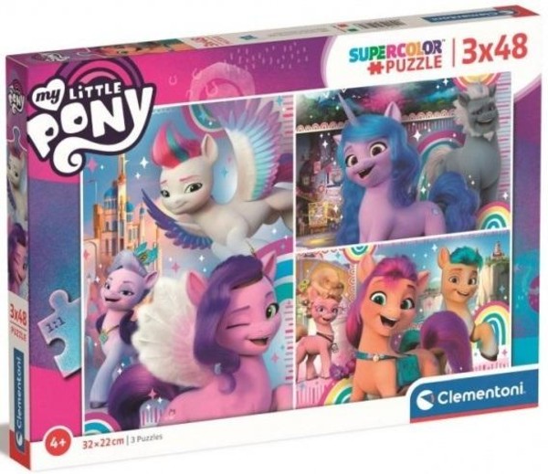 Puzzle Super Color My Little Pony 3x48 elementów