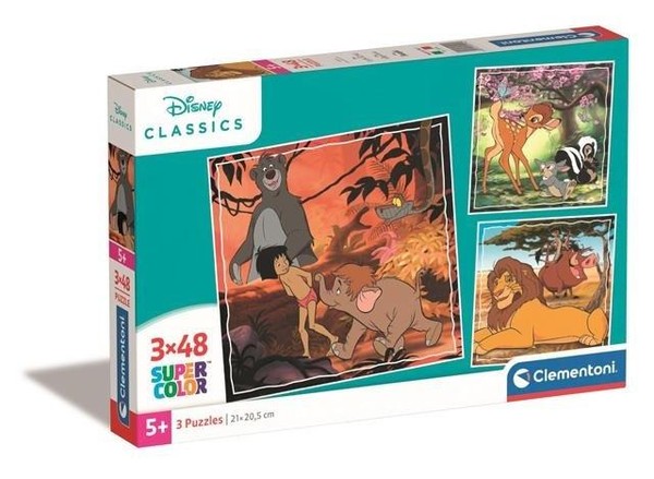 Puzzle Super Kolor Bajki Disney 3x48 elementów
