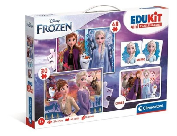 Zestaw Edukit Puzzle 30,48 elementów + Memo + Klocki Frozen