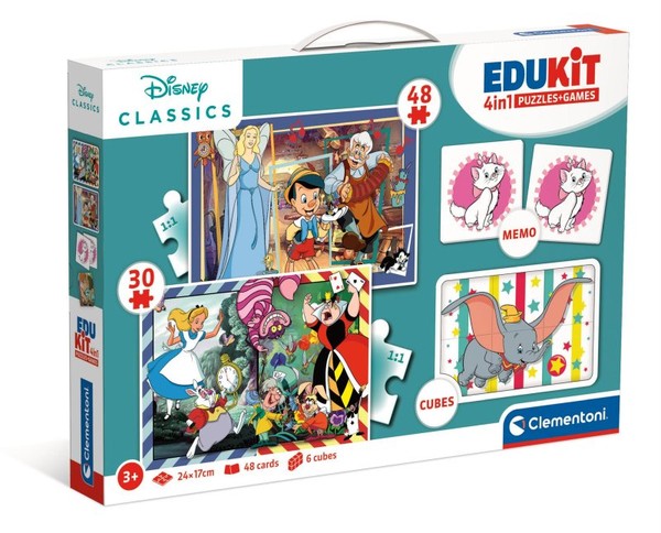 Zestaw Edukit Puzzle 30,48 elementów + Memo + Klocki Disney