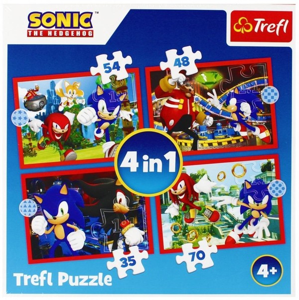 Puzzle 4w1 Przygody Sonica 35, 48, 54, 70 elementów