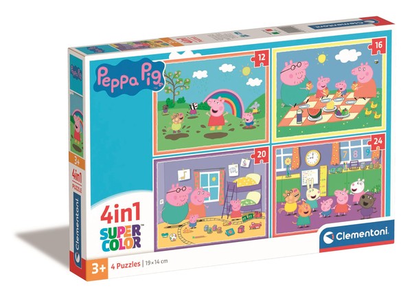 Puzzle Świnka Peppa 12, 16, 20, 24 elementy