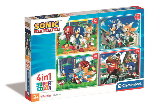 Puzzle 4w1 Super Color Sonic 12, 16, 20 i 24 elementy