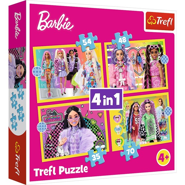 Puzzle 4w1 Wesoły świat Barbie 35, 48, 54 i 70 elementów
