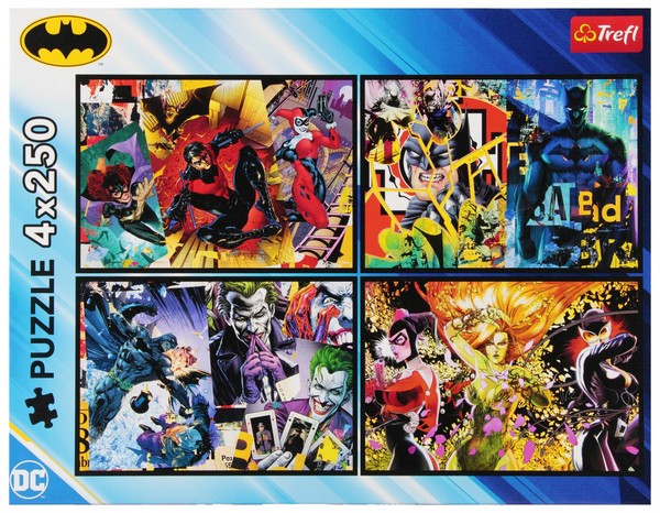 Puzzle Batman w akcji 4x250 elementów