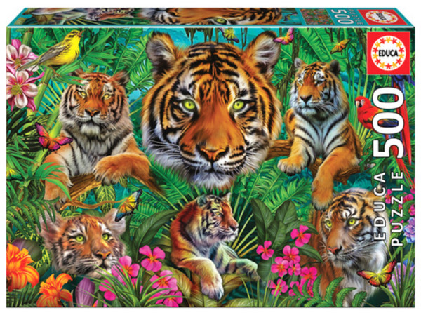 Puzzle Tygrysy w dżungli 500 elementów