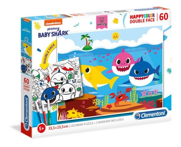 Puzzle HappyColor Double Face Baby Shark 60 elementów