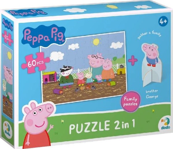 Puzzle Świnka Peppa z figurką 60 elementów