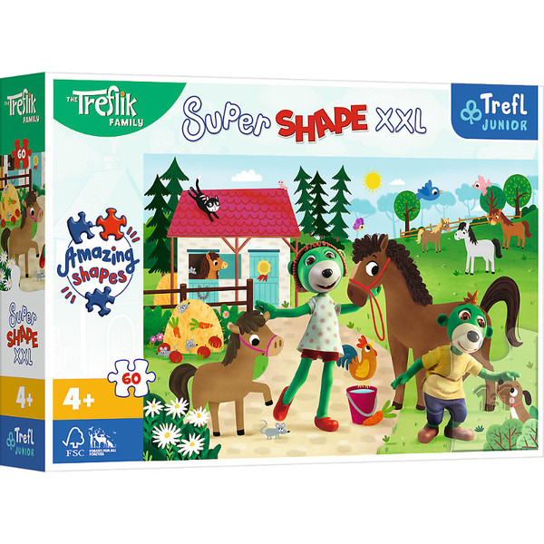 Puzzle Super Shape XXL Trefliki w stadninie 60 elementów