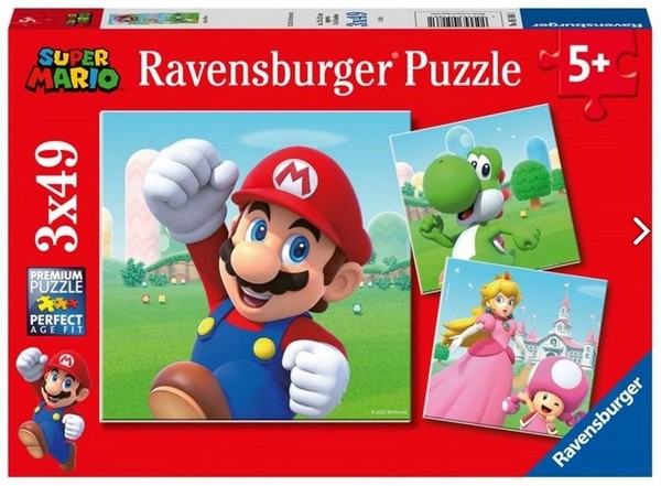 Puzzle dla dzieci Super Mario 3x49 elementów