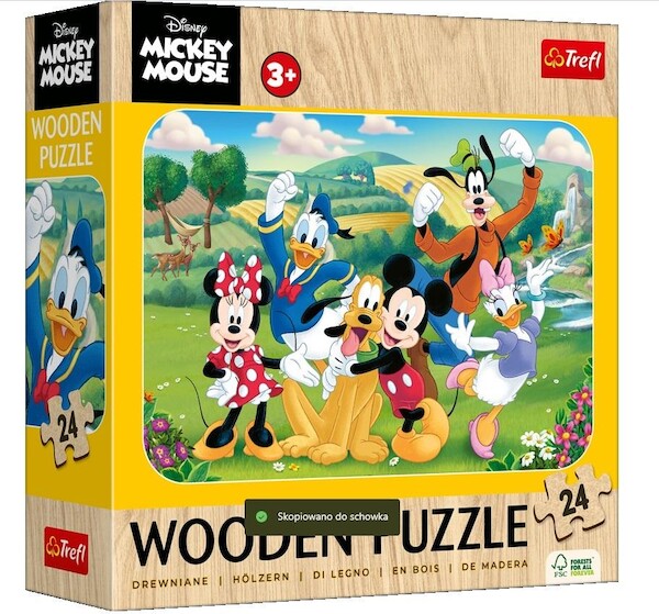 Puzzle drewniane Mickey z przyjaciółmi 24 elementy