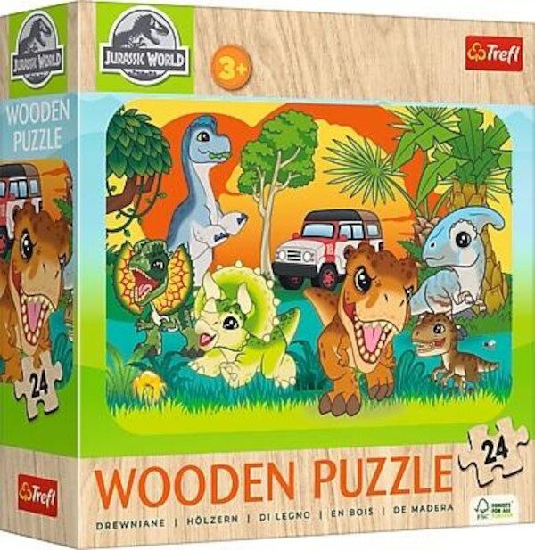 Puzzle drewniane Poznaj dinozaury 24 elementy