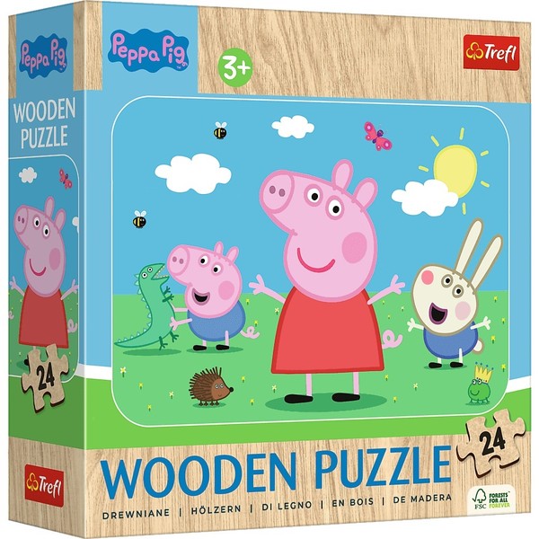 Puzzle drewniane Poznaj uroczą Peppę 24 elementy