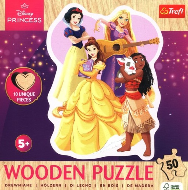 Puzzle drewniane Urocze Księżniczki Disney 50 elementów