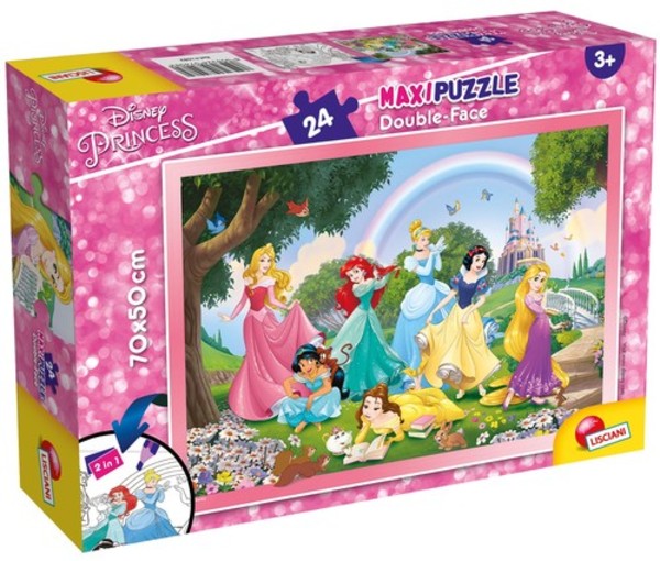 Puzzle dwustronne Maxi Księżniczki Disney 24 elementy