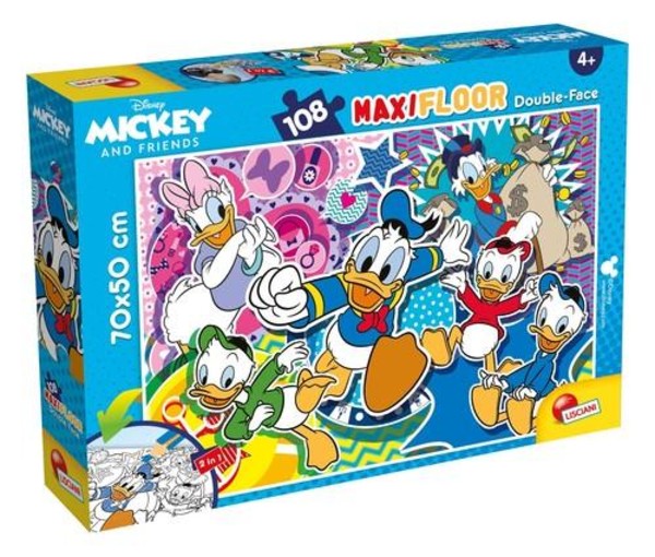 Puzzle dwustronne Maxi podłogowe Kaczor Donald 108 elementów