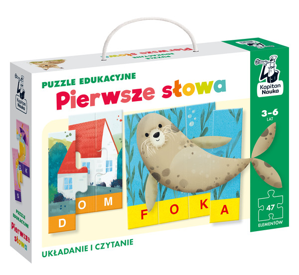 Puzzle edukacyjne. Pierwsze słowa 47 elementów