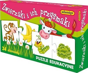 Puzzle edukacyjne Zwierzaki i ich przysmaki 24 elementy