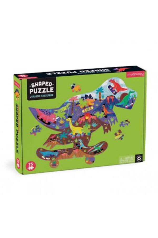 Puzzle konturowe 75 el. Jurajski Skatepark