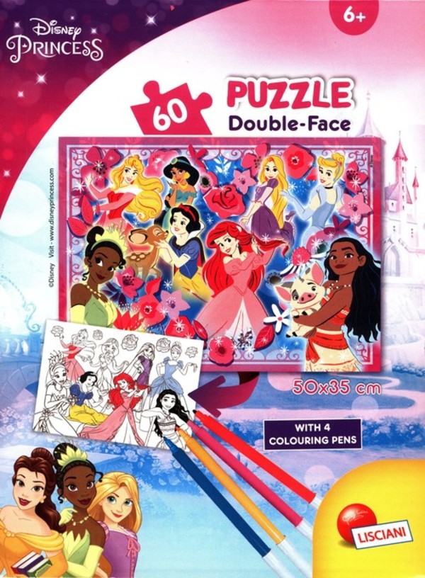 Puzzle mini w tubie Księżniczki Disney 60 elementów