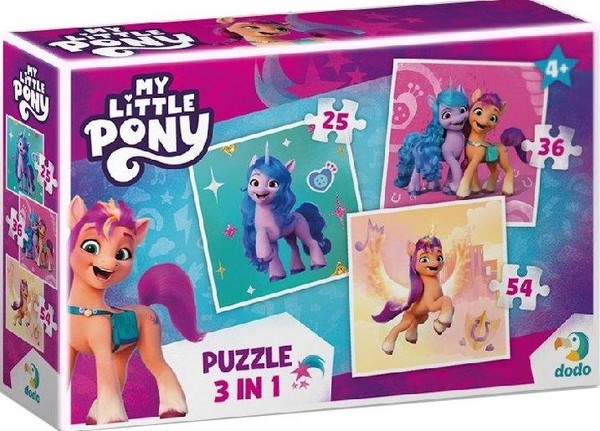 Puzzle My Little Pony 3w1 25,36,54 elementy