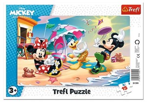 Puzzle ramkowe Zabawy na plaży Miki i przyjaciele 15 elementów