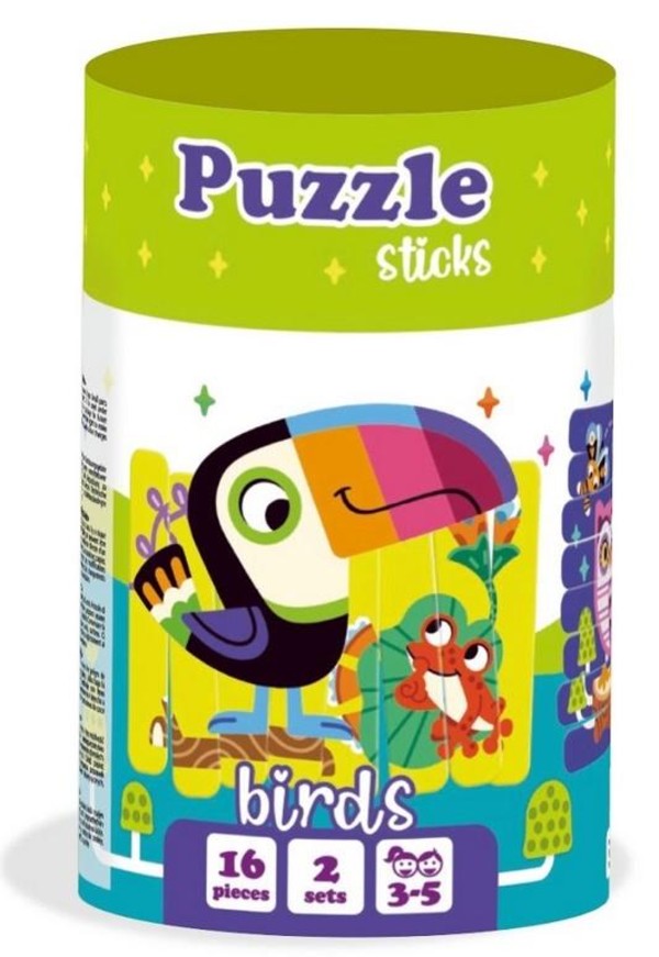 Puzzle sticks Ptaki 16 elementów