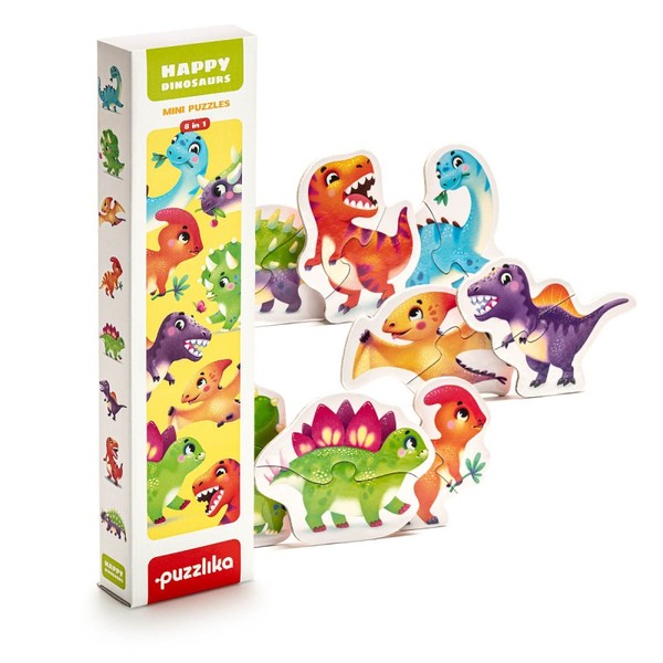 Puzzle Szczęśliwe dinozaury 8x2 elementy