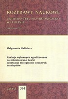 Reakcja wybranych agrofitocenoz na zróżnicowane dawki substancji biologicznie czynnych herbicydów - pdf