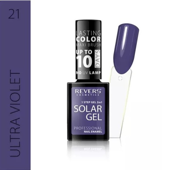 Solar Gel 21 Ultra Violet Lakier do paznokci z efektem lakieru hybrydowego