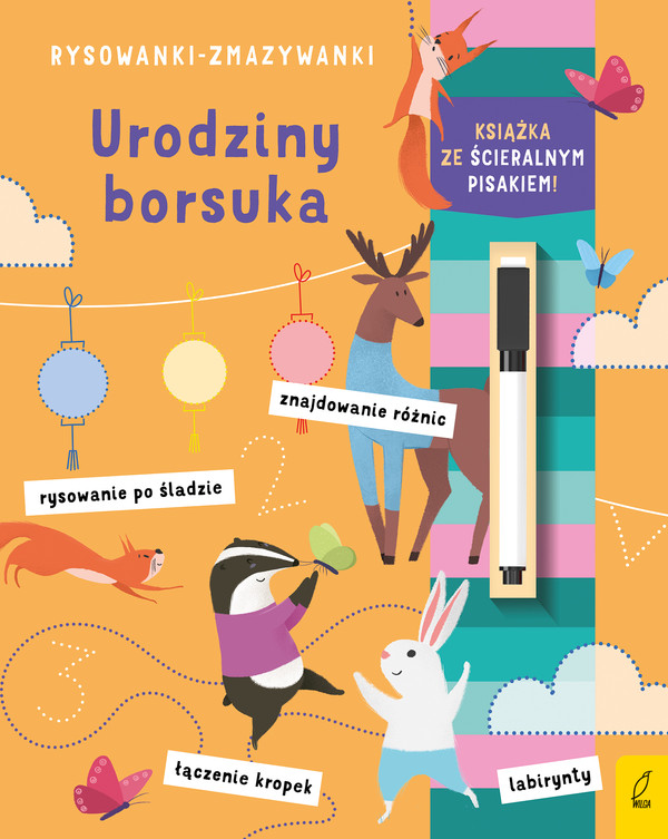 Rysowanki-zmazywanki Urodziny borsuka