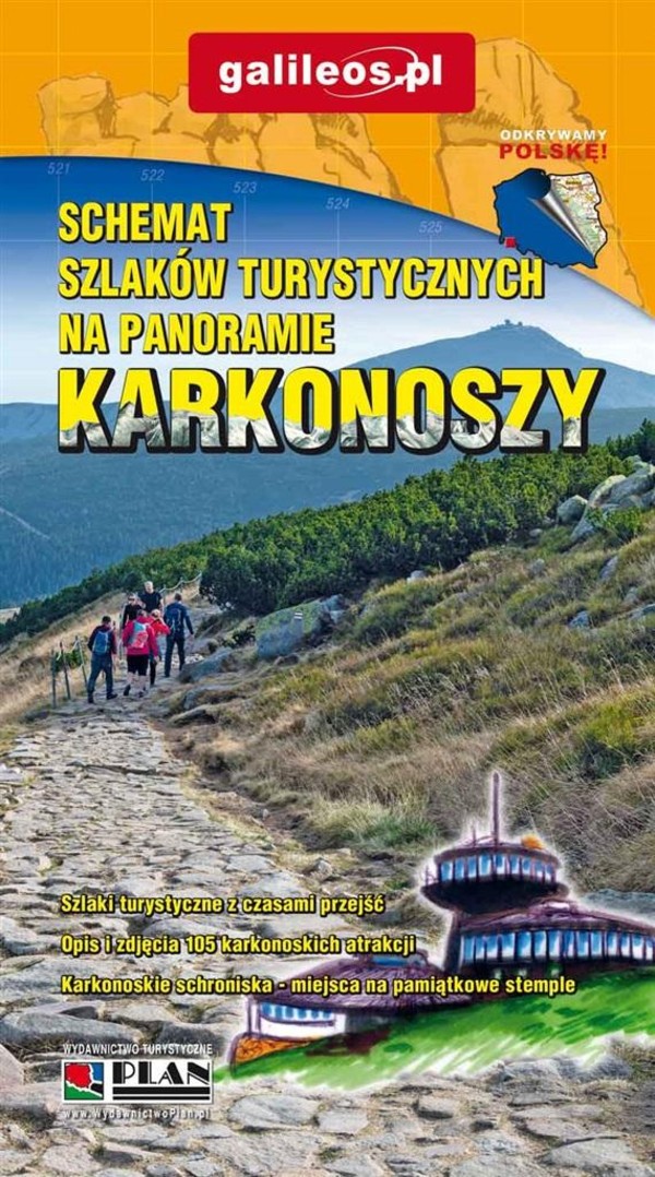 Schemat szlaków turystycznych na Panoramie Karkonoszy