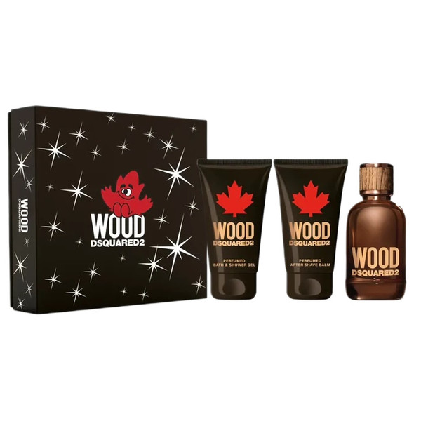 Wood + Perfumowany żel + Balsam po goleniu