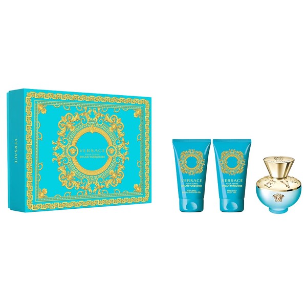 Dylan Turquoise Pour Femme + Perfumowany żel pod prysznic +Balsam do ciała